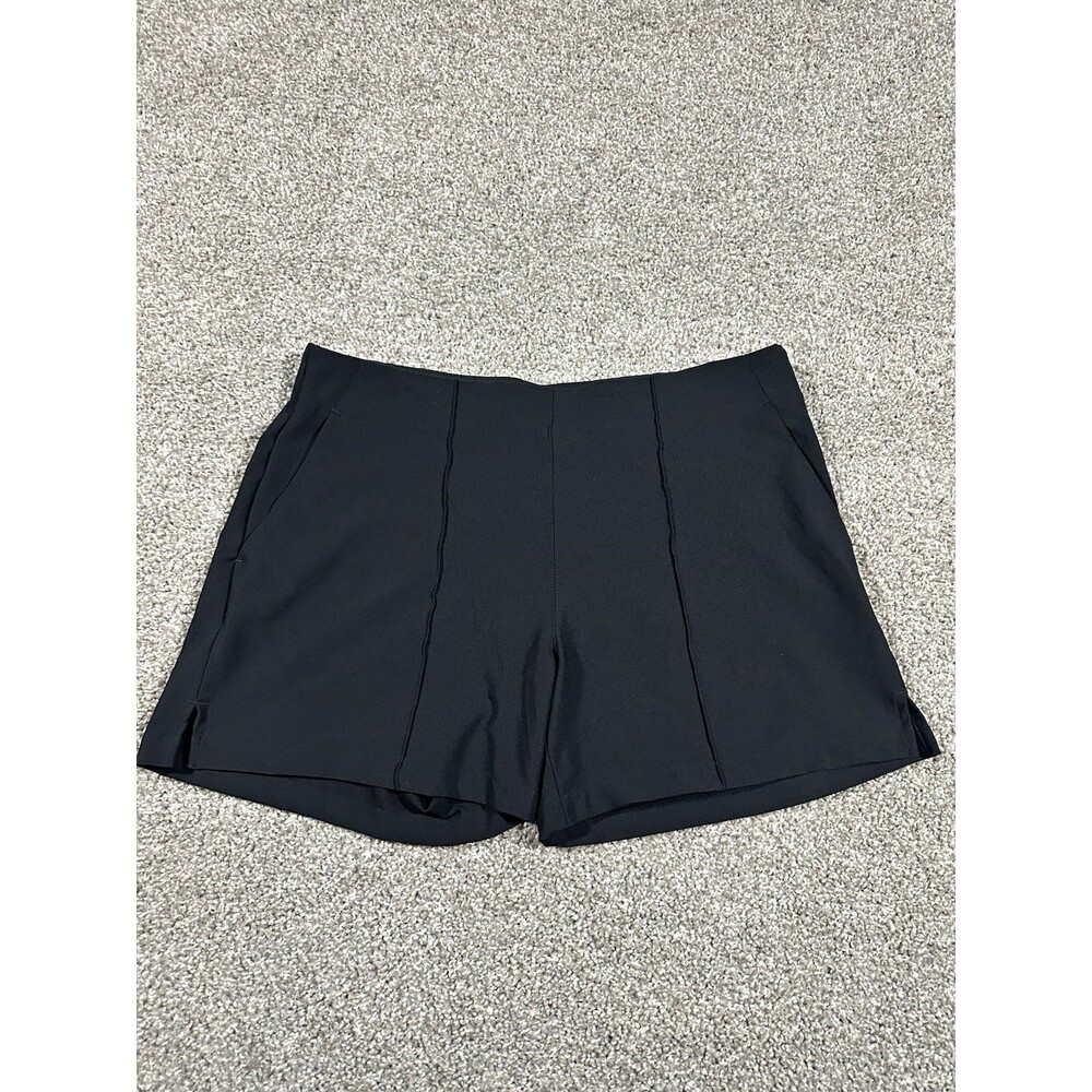 Adidas Womens Large Pintuck Pleated Shorts Black High Rise NWT HY4090